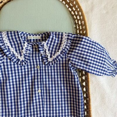 Camisa de cuadros vichy azul y blanco
