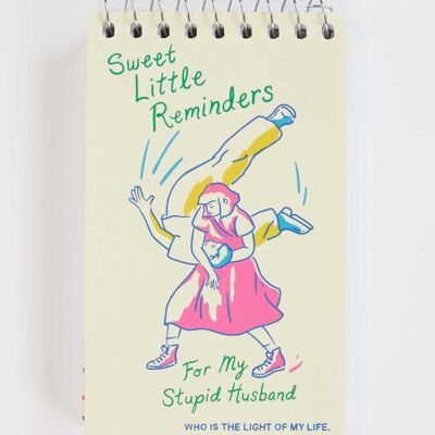PP105 Sweet Little Reminders For My Stupid Husband 3x5 Spiral Notebook