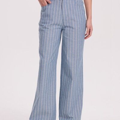 Pantaloni a gamba larga a righe