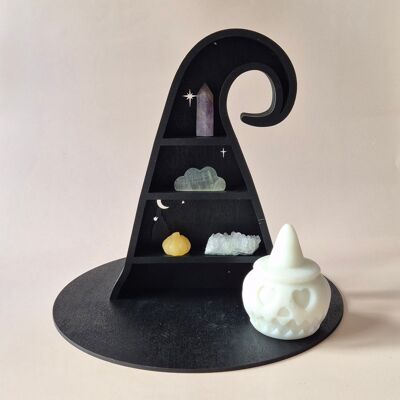 Wooden Gemstone Display – Halloween Style Witch Hat