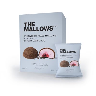 MALLOWS RIPIENI DI FRAGOLE + SCATOLA DI CIOCCOLATO FONDENTE - 5 X 16G