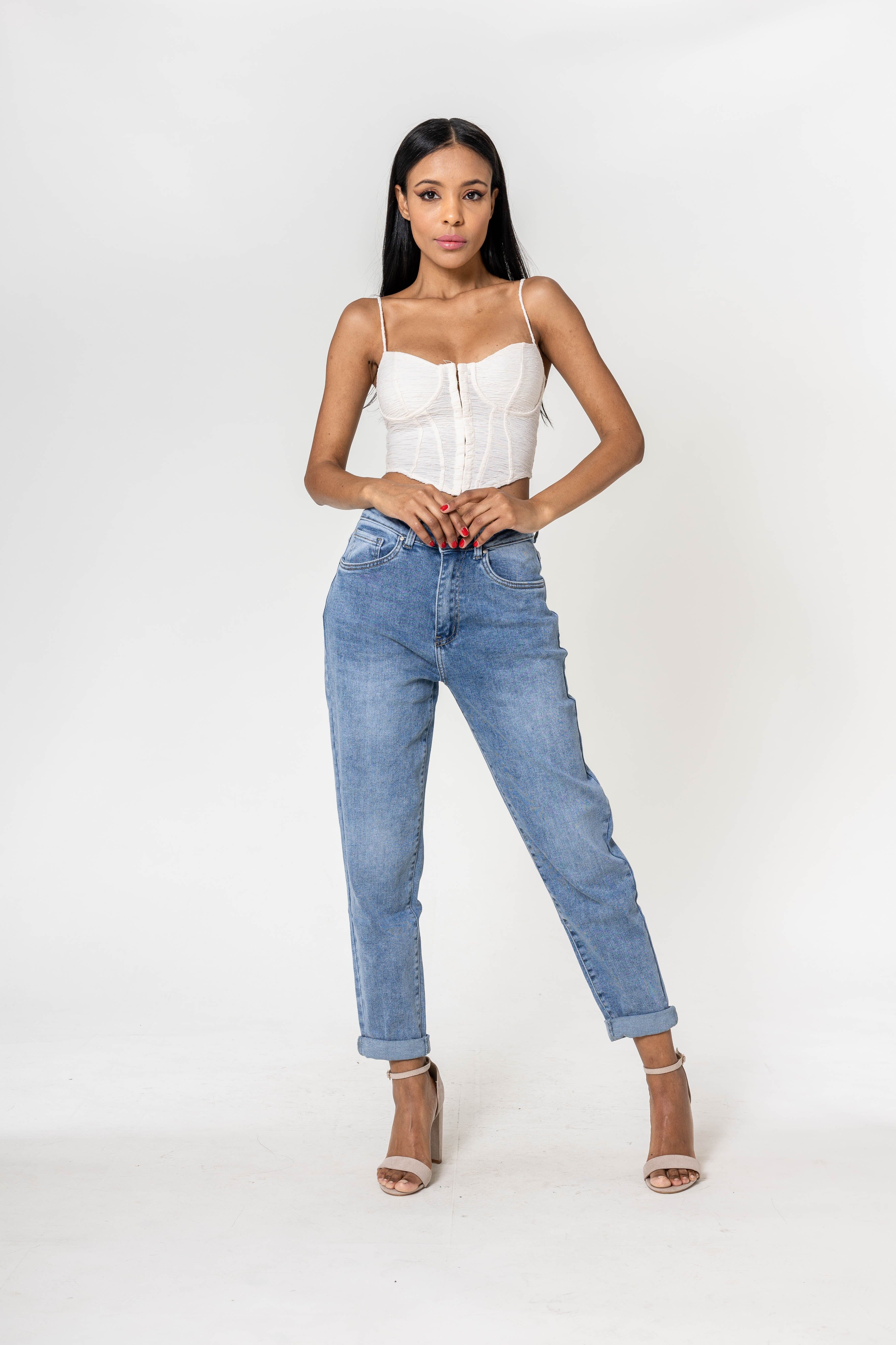 Neu Nina Carter Boyfriend-Stretchjeans P502