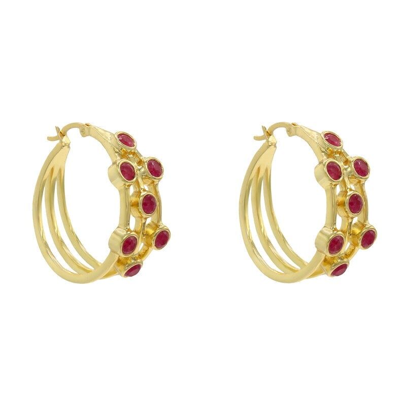 Orecchini a cerchio con rubini Tianse