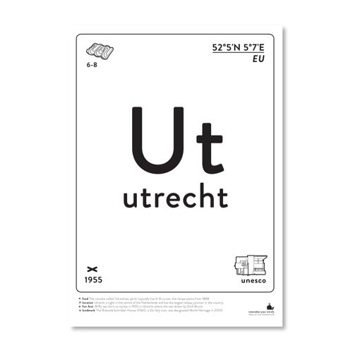 Utrecht - black & white A4