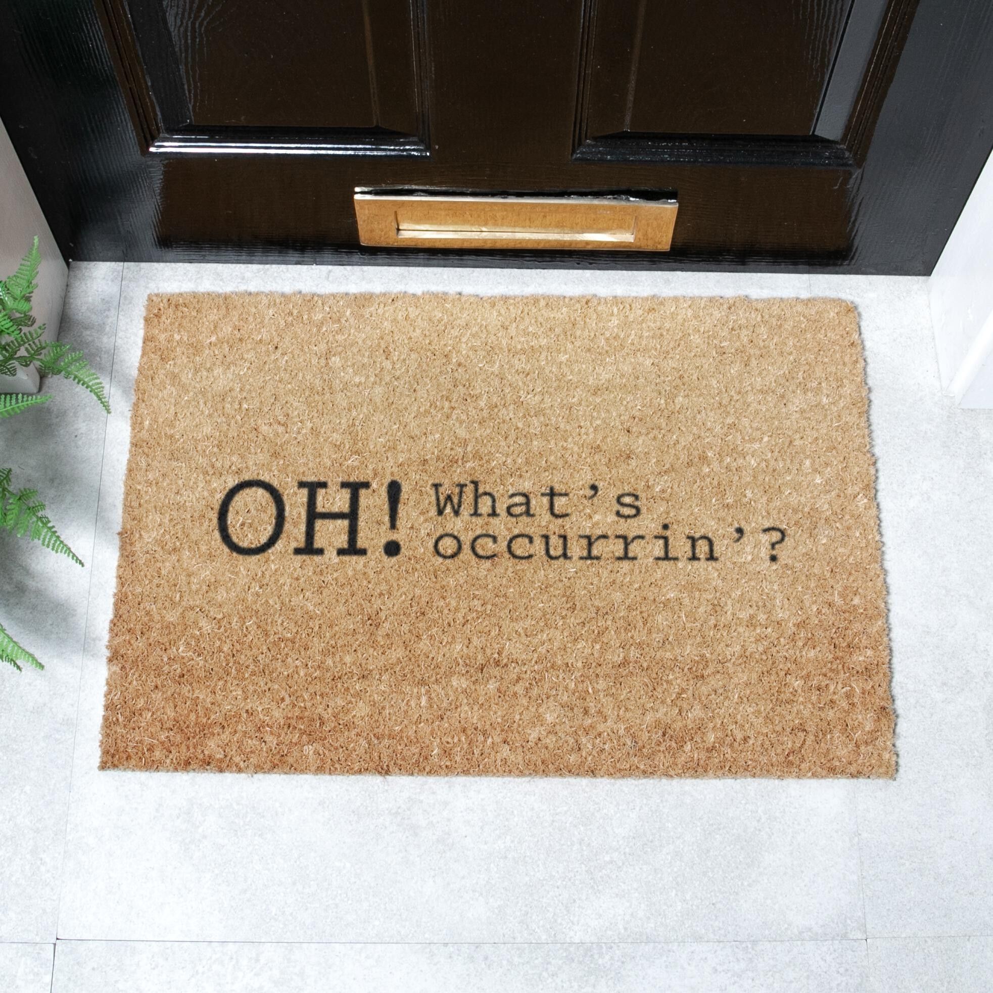 Fußmatte „Oh, was passiert“ (60 x 40 cm)