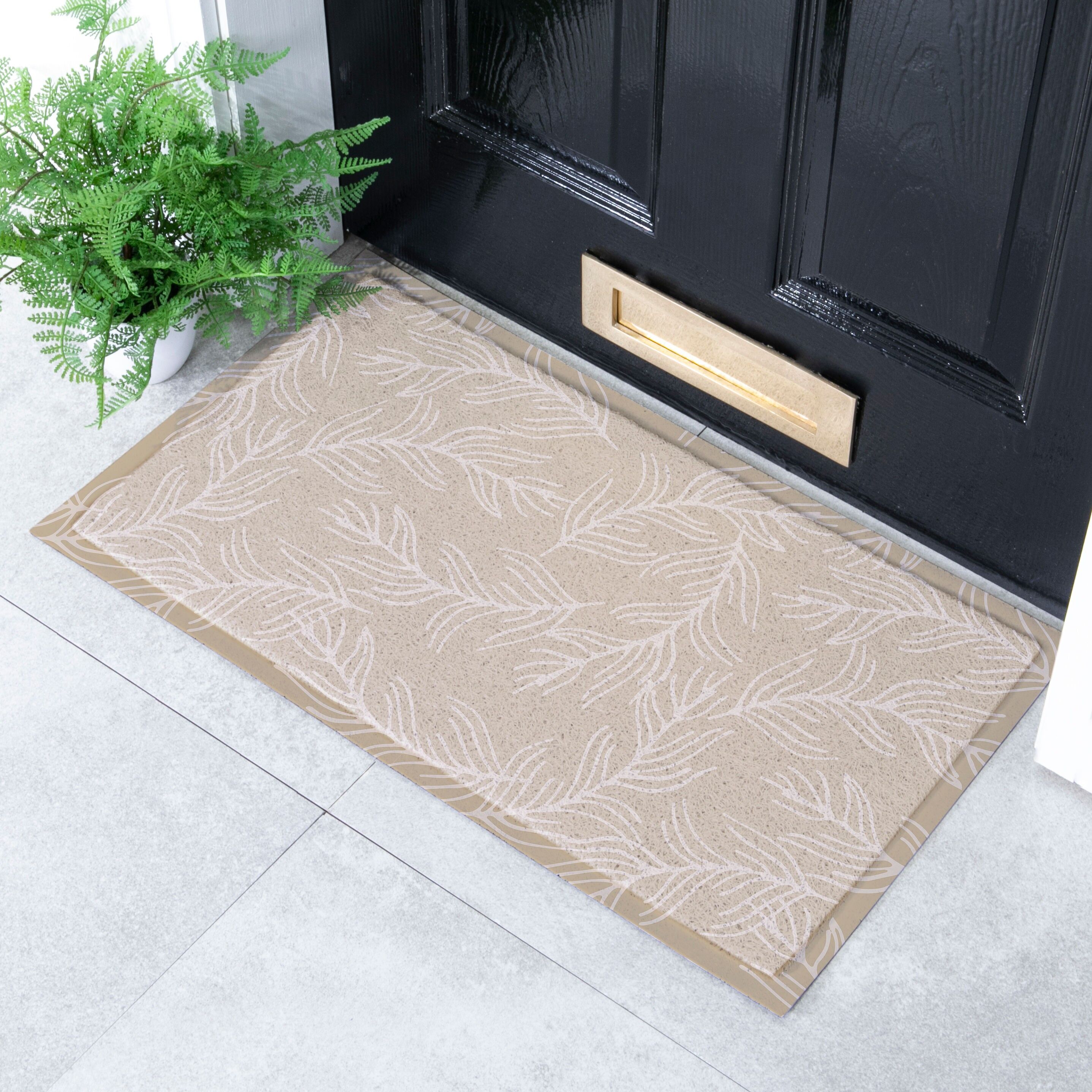 Mocha Leaf Pattern Doormat (70 x 40cm)