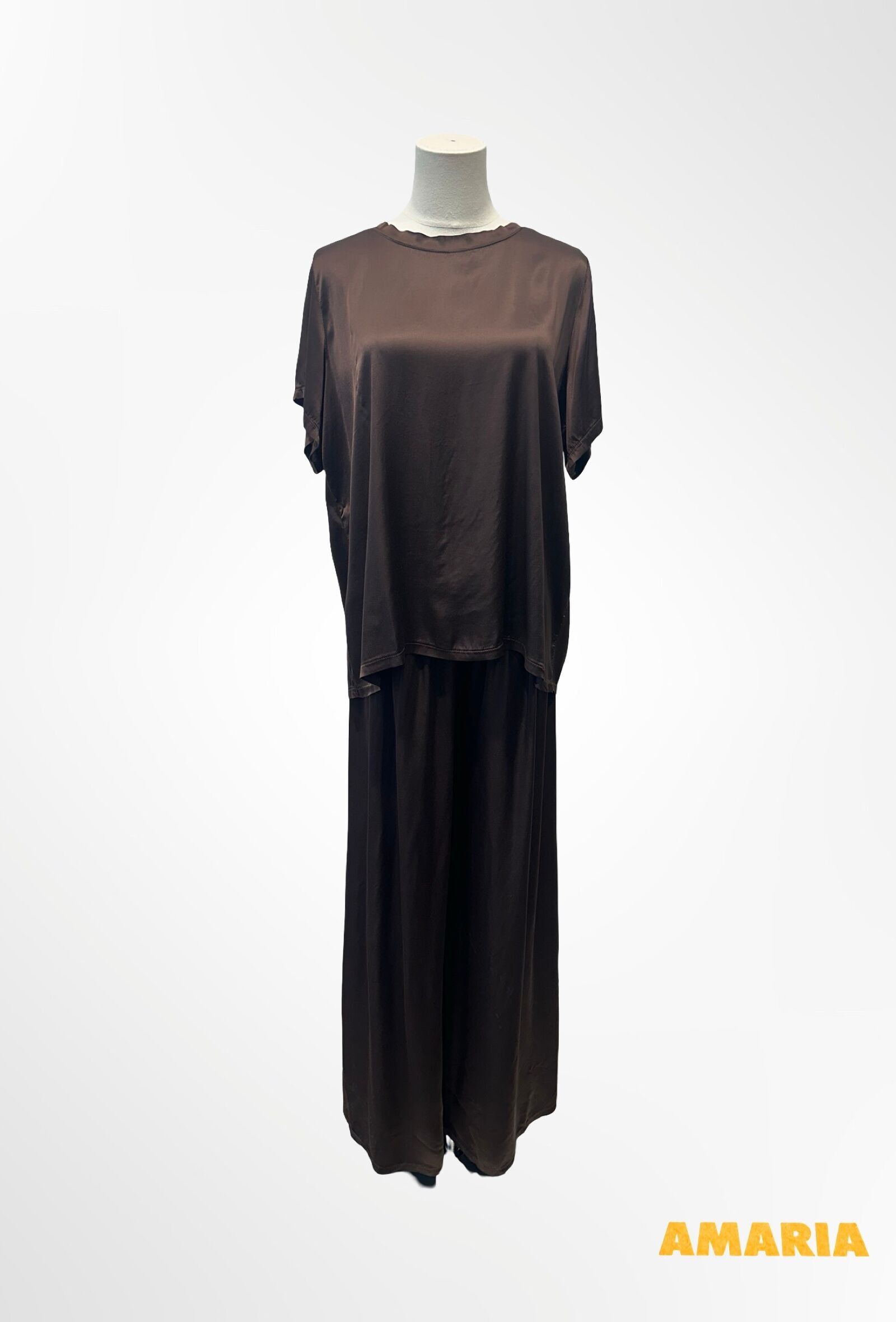 Satin-Set, Oberteil und fließende Hose – 100 % VISKOSE 27065