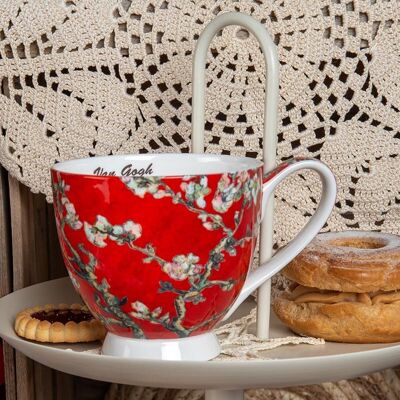 TAZA DE DESAYUNO DE PORCELANA DE 500 ML – ALMENDROS ROJOS, VAN GOGH