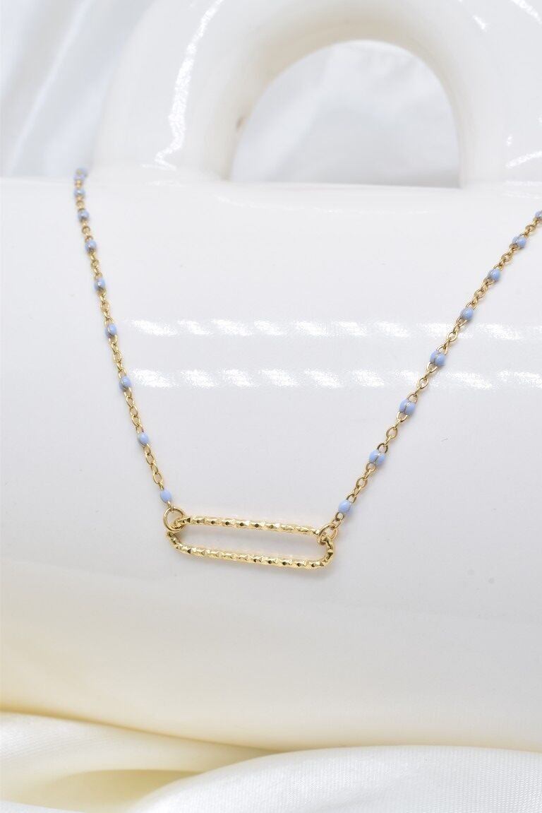 Edelstahl-Emaille-Halskette - BJ210257OR-GR