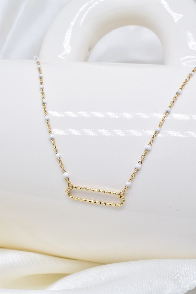 Edelstahl-Emaille-Halskette - BJ210257OR-BC