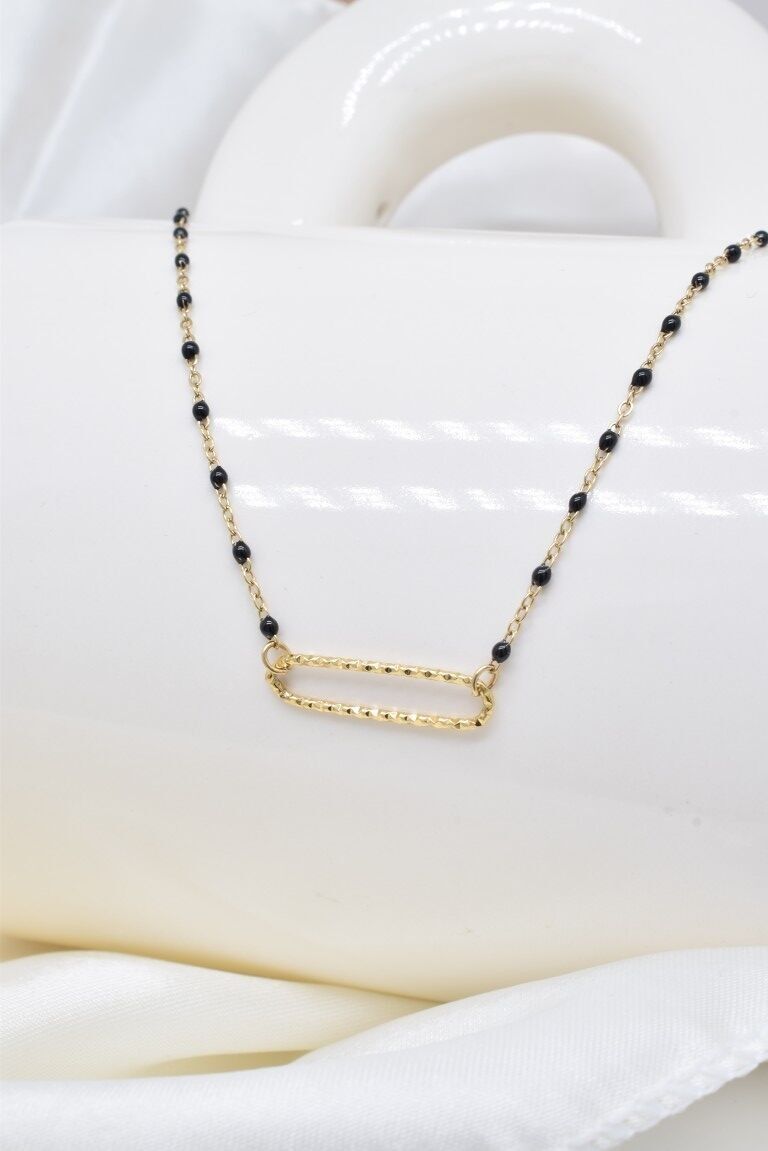 Edelstahl-Emaille-Halskette - BJ210257OR-NO