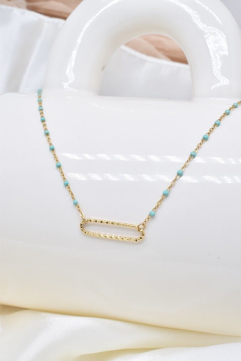 Edelstahl-Emaille-Halskette - BJ210257OR-VRE