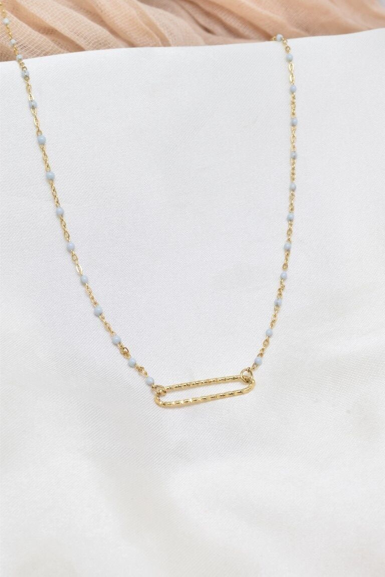 Edelstahl-Emaille-Halskette - BJ210257OR-GRC