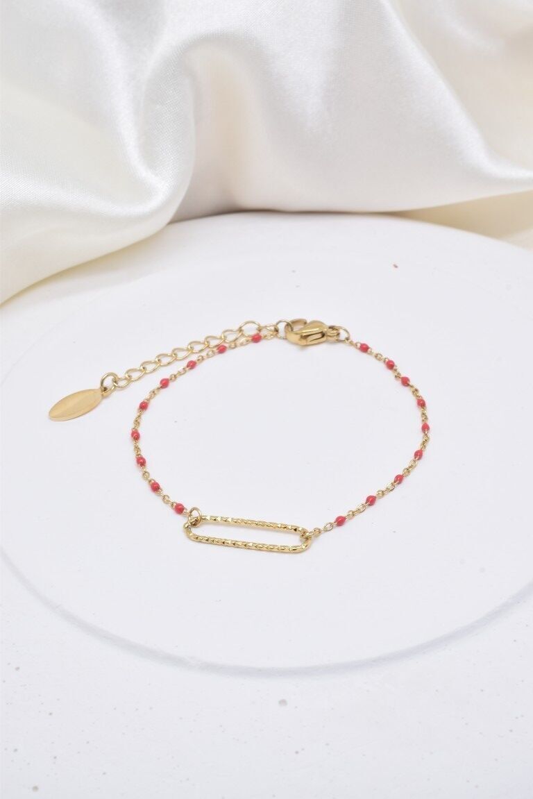 Edelstahl-Emaille-Armband - BR210257OR-RG