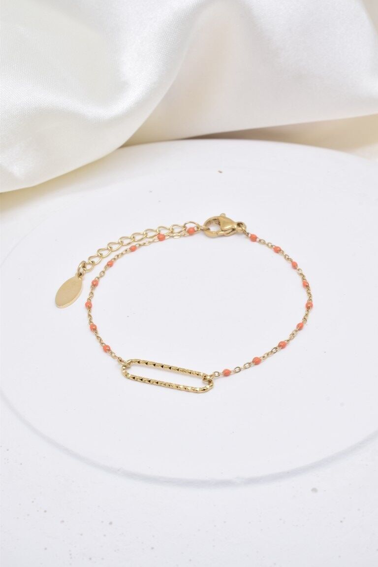 Edelstahl-Emaille-Armband - BR210257OR-OR