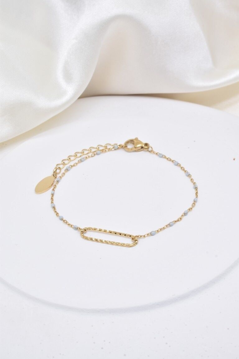 Edelstahl-Emaille-Armband - BR210257OR-GRC