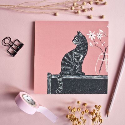 Postcard | Cat & vase