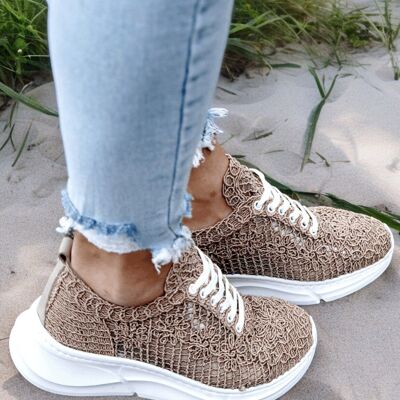 Baskets en dentelle beige Breeze