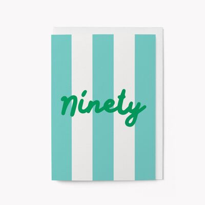 Tarjeta de cumpleaños número noventa - Milestone