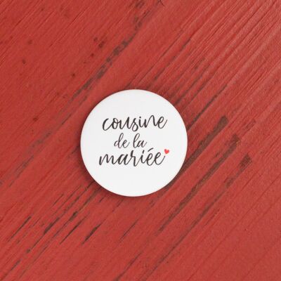 Cousin of the bride wedding badge