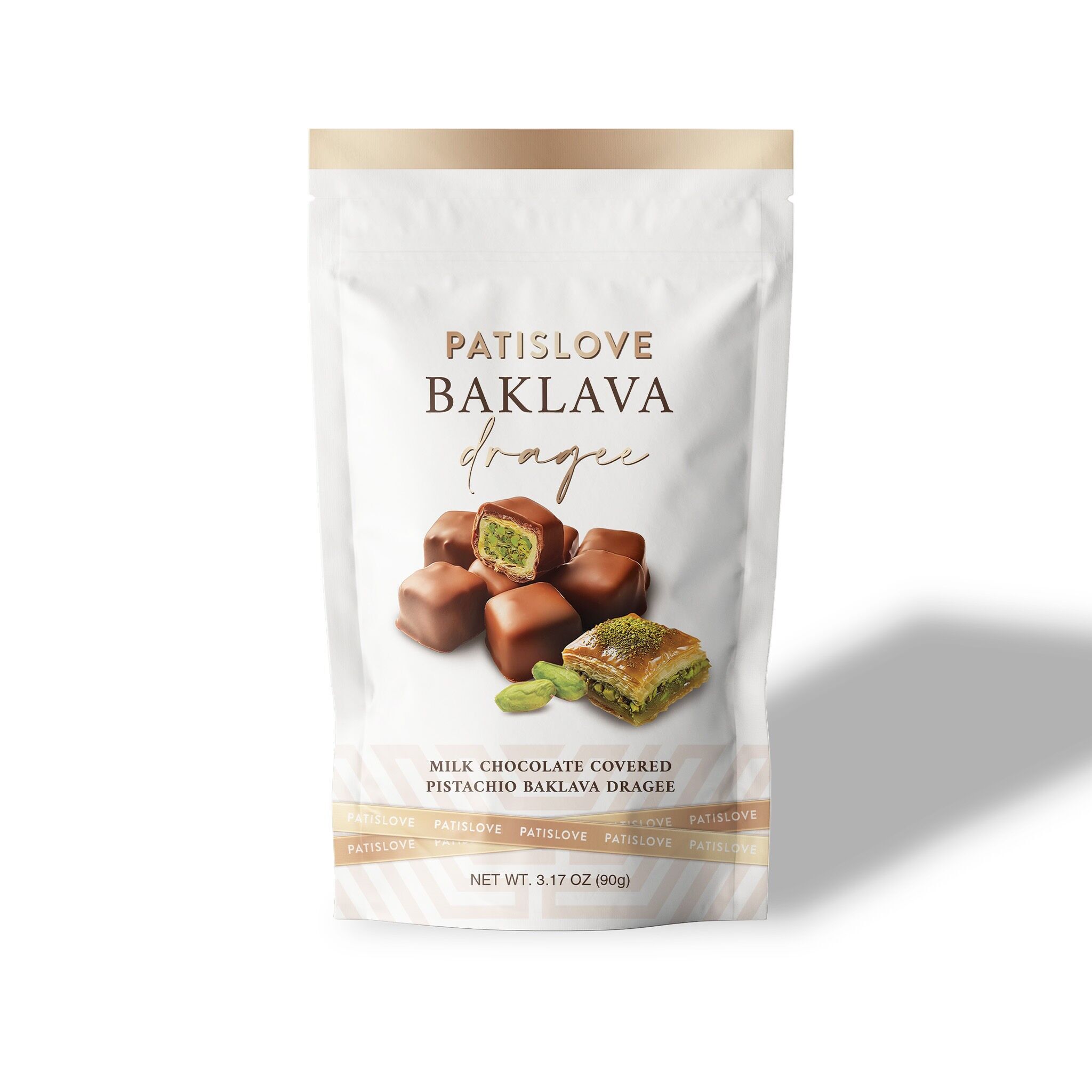 Baklava Dragee - Confetto Baklava al pistacchio ricoperto di cioccolato al latte