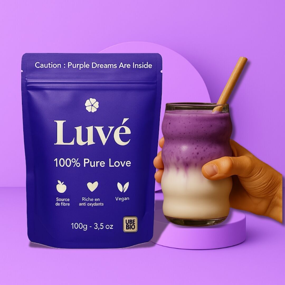 Poudre d’Ube bio x 1000 – 100 g - Sachet - Aternative au Café - Boisson Naturelle Bio