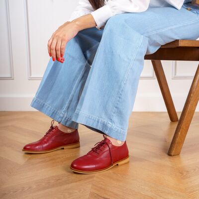 Leonard - Burgundy Leather Derby Shoes