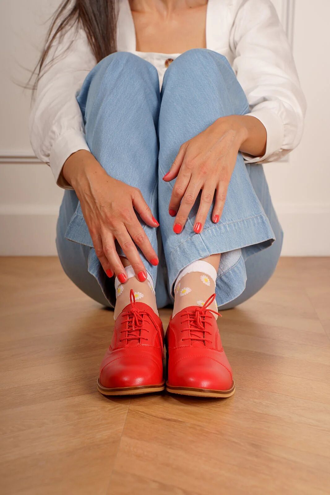Marcel - Derbies Rouges en Cuir