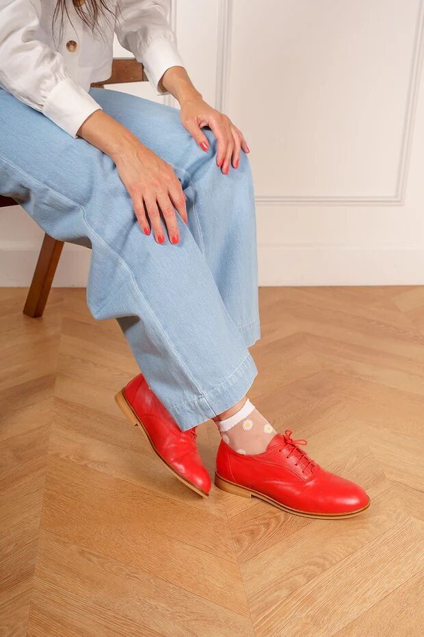 Marcel - Derbies Rouges en Cuir
