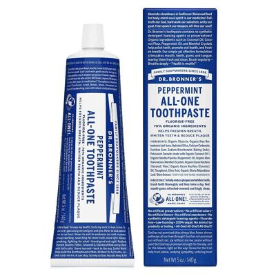 Dentifrice à la menthe poivrée Dr Bronner's 105 ml