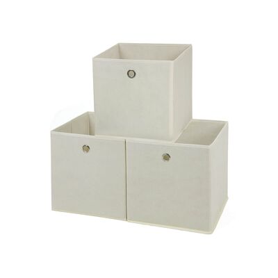 Boîtes de rangement 6 pièces beige, 30 x 30 x 30 cm