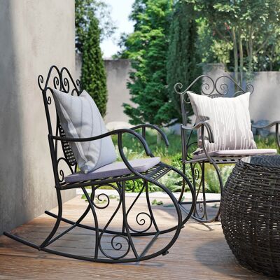 Sedia a dondolo da giardino, 61.5 x 85 x 88 (L x A x P) - Posti a sedere: 49.5 x 46 cm (L x P) - Schienale: 50 x 59 cm