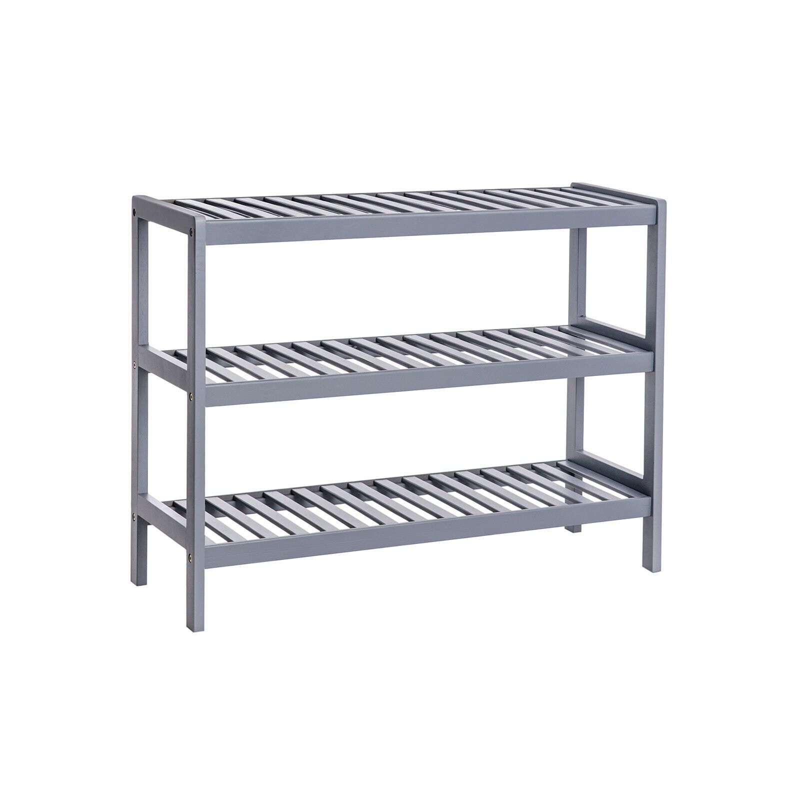 Grey bamboo shoe rack, 80 x 50 x 30 cm
