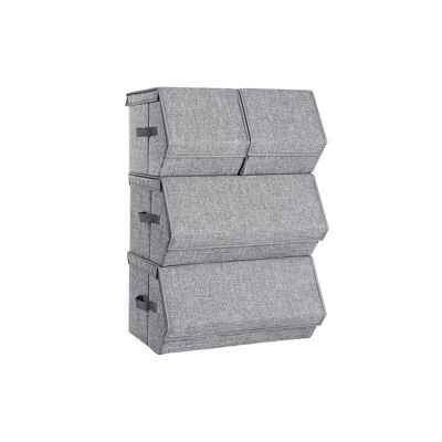 Cajas de almacenaje 4 piezas apilables, 50 x 35 x 25 cm (L x An x Al) - Dimensiones de la caja pequeña: 25 x 35 x 25 cm
