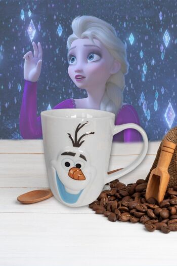 Tasse La Reine des Neiges Disney, Visage d'Olaf 3D 10