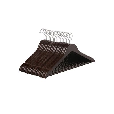 Colgantes de madera de arce, 20 piezas, marrón oscuro, 44.5 x 23 x 1.2 cm (An x Al x Pr) - Altura del gancho: 7 cm - Ancho del gancho: 5 cm