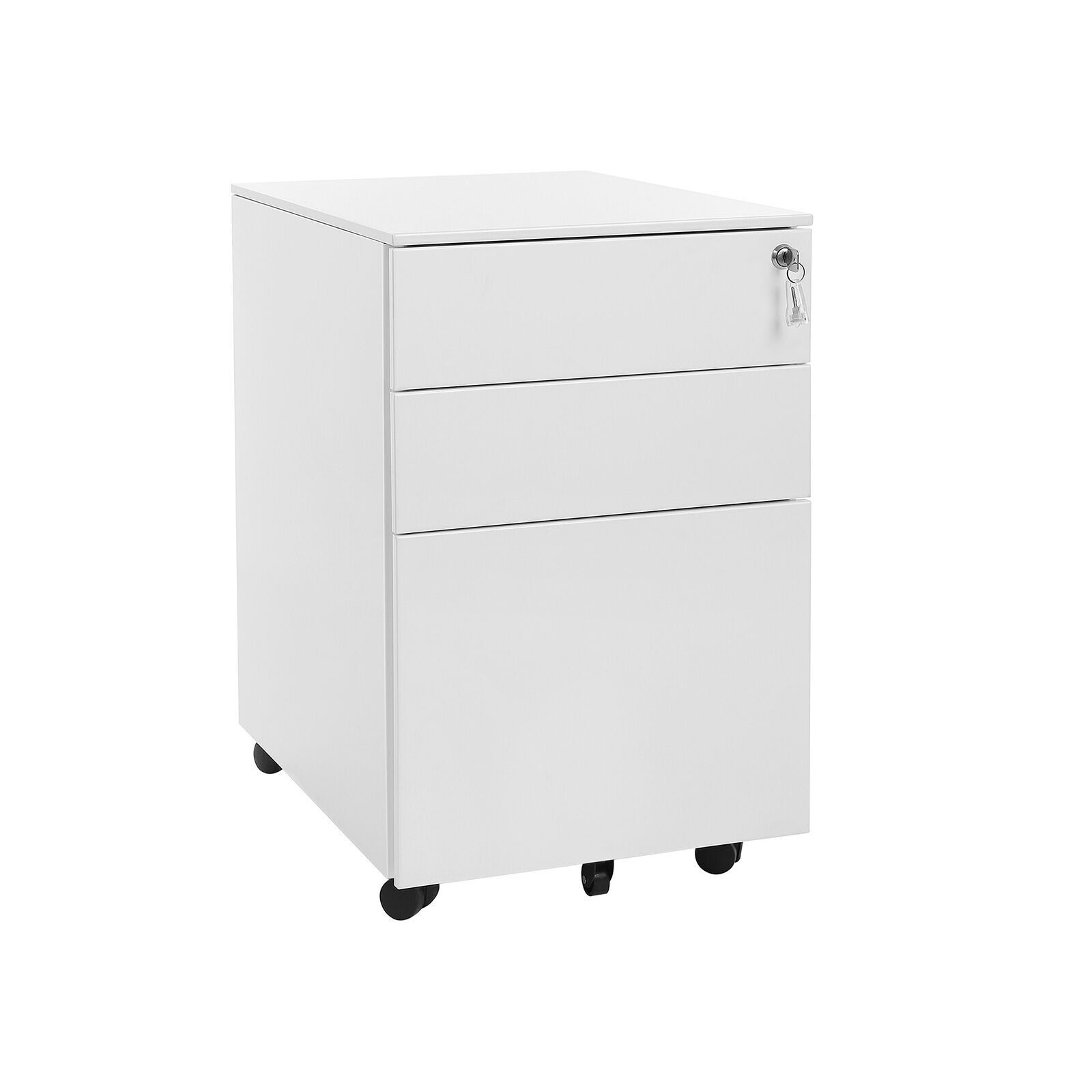 Mobile container with 3 drawers, white, 39 x 60 x 52 cm