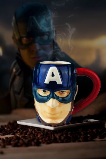 Tasse en céramique Captain America 3D Marvel 4