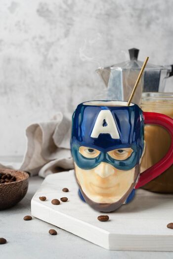 Tasse en céramique Captain America 3D Marvel 2
