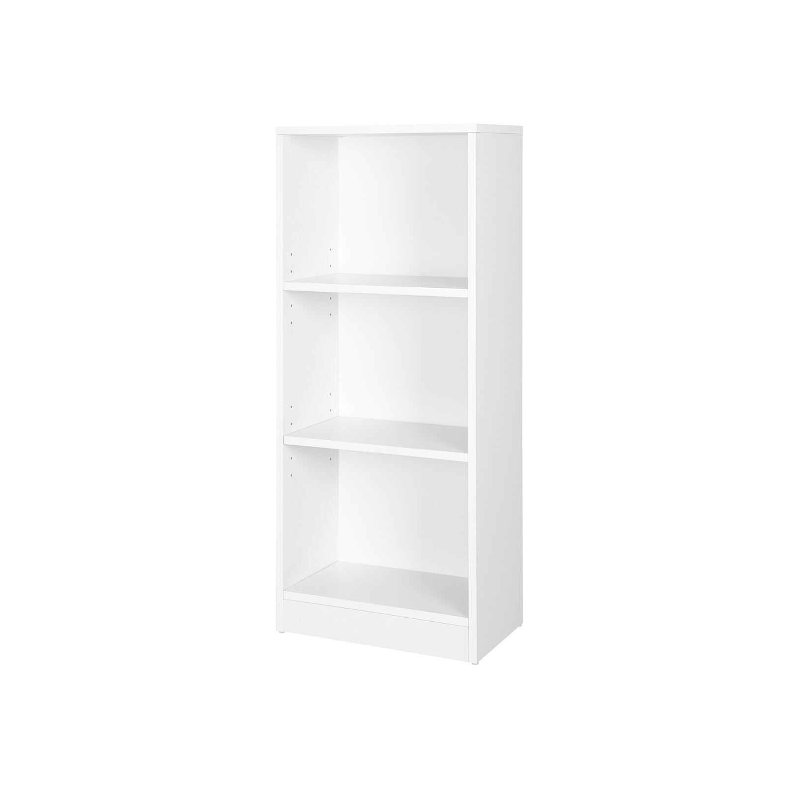 Simple bookcase with 3 compartments, white, 40 x 93 x 24 cm