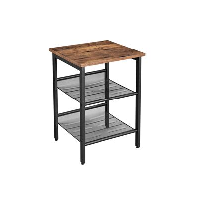 Mesa auxiliar 2 rejillas estilo industrial, 40x40x55 cm