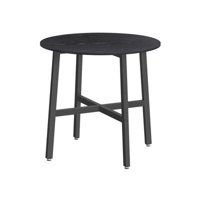 Petite table à manger ronde en ébène noir-noir encre, 80 x 75 cm