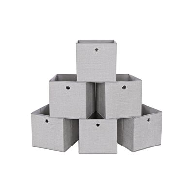 Juego de 6 cajas de almacenamiento, 30 x 30 x 30 cm