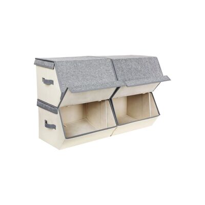 Boîtes de rangement avec cadres en métal, 38 x 25 x 26.5 / 35 cm