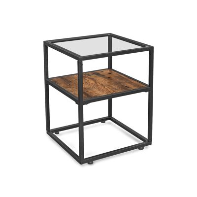 Mueble auxiliar con superficie de cristal, 43 x 43 x 54 cm