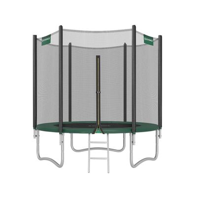 Trampoline Ø 244 cm with net for garden dark green