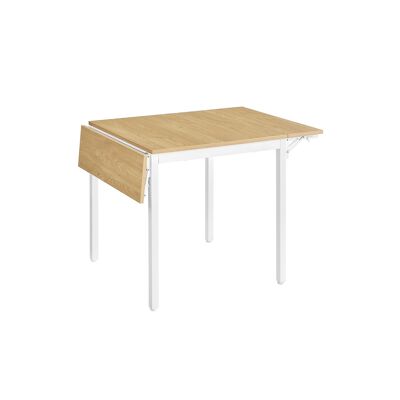 Mesa de comedor para 2-4 personas, roble natural-blanco nube, 78 x 120 x 76.2 cm (profundidad x anchura x altura) Dimensiones plegado: 78 x 84.5 x 76. 2 cm