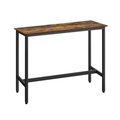 Mesa de bar rectangular de diseño industrial marrón vintage, 100 x 40 x 90 cm
