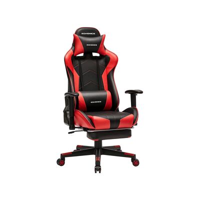 Chaise de jeu noir-rouge, 68 x 66 x (126-136) cm (L x l x H) Hauteur d'assise : 47-57 cm Dimensions de la surface d'assise : 50 x 37 cm (L x l) Dimensions du dossier : 53 x 83 cm (L x H) Hauteur des accoudoirs (depuis l'assise) : 14-21 cm Hauteur des accoudoirs (depuis le sol) : 61-78 cm