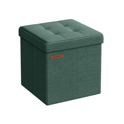 Folding stool with storage space 30 x 30 cm vintage green